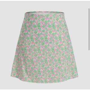 Zara Floral Pink and Green Women's Skirt Coquette Cottagecore Balletcore Y2K